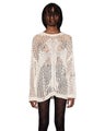 Racer Cross Net Sweater, beige