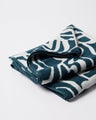 Parra Broken FTP Bath Towel Set, teal green