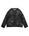 Racer Cross Net Sweater, black