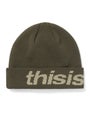 thisisnevertat HSP-Logo Cuff Beanie, khaki green
