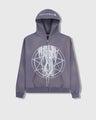 Pleasures X Slipknot Nonagram Zip Hoodie, smoke
