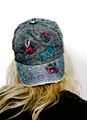 Jungles Friends Distressed cap, denim