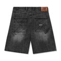 Butter Stitch Denim Shorts, distressed grey