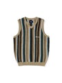 thisisneverthat Striped Knit Vest, beige