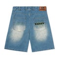 Butter Warped Denim Shorts, washed mid blue