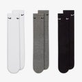 Nike Everyday Cotton Cushioned Crew Socks 3 pack, white / grey / black
