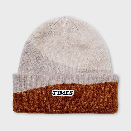 Times Contrast Patch Beanie, brown / natural