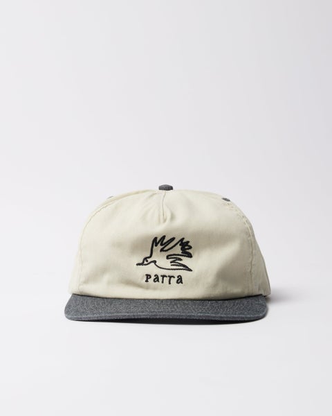 Parra Yarn Bird 6 Panel Cap, off white / grey
