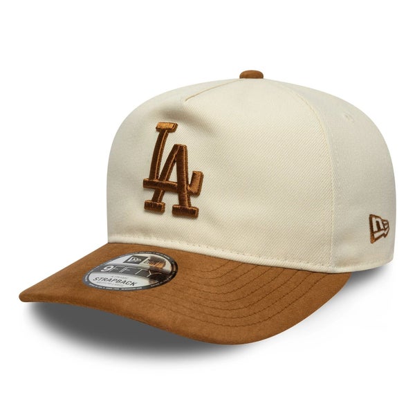 New Era Los Angeles Dodgers Suede Visor A-frame Cap, light beige / brown