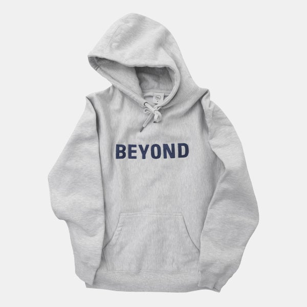 Beyond Brand Text Logo Premium Hoodie, ash / dark navy