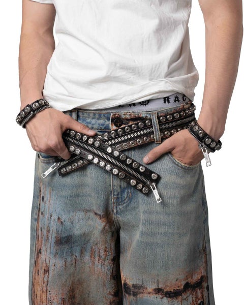Racer Split Button Belt, black