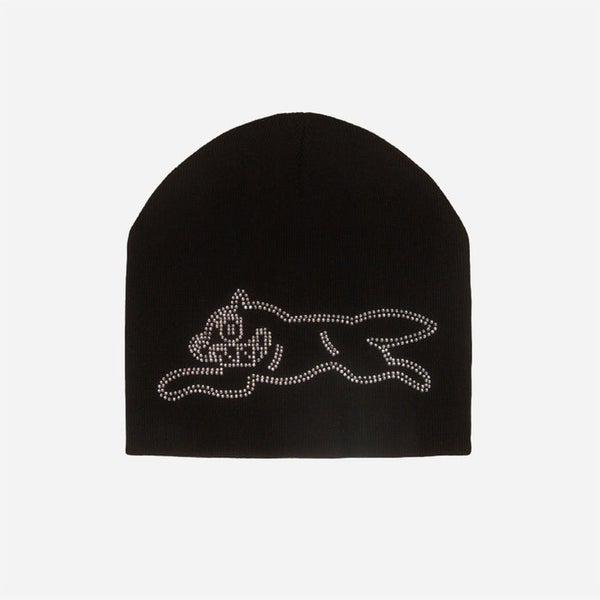 Bronze X Ice Cream Rhinestone Beanie, black