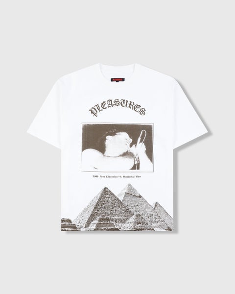 PLEASURES Elevation Heavyweight Tee, white