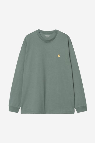 Carhartt L/S Chase Tee, velvet green / gold