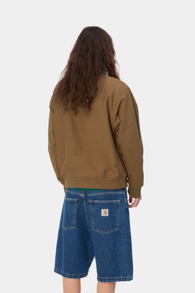 Carhartt Half Zip American Script Sweat, hamilton brown