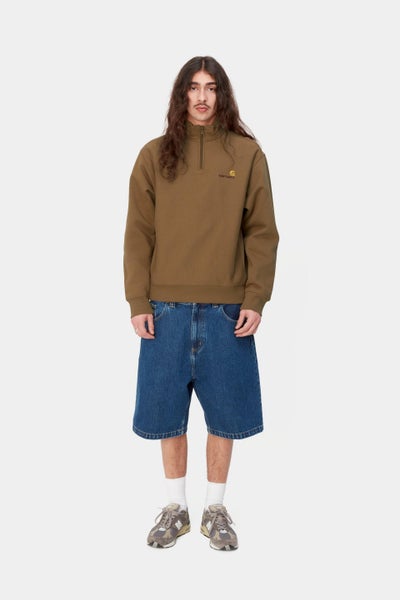 Carhartt Half Zip American Script Sweat, hamilton brown