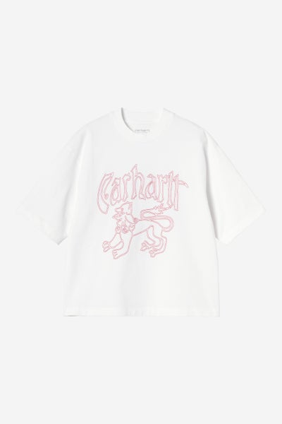 Carhartt Women's Hackwork Tee, white / cardinal
