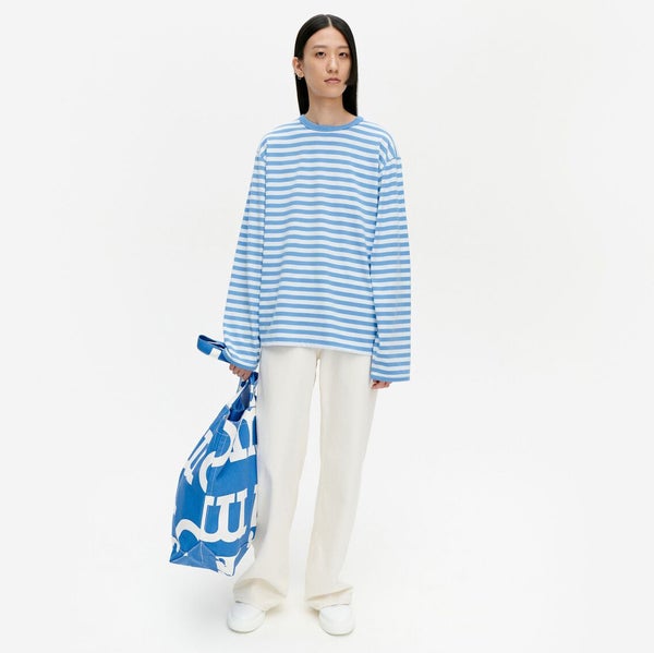 Marimekko Taakse LS Tasaraita, blue / white