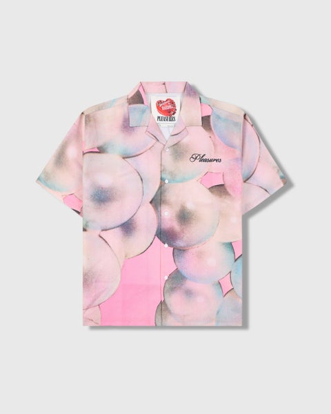 PLEASURES Pearl Button Up Shirt, pink