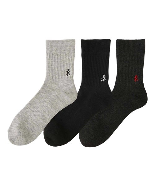 Gramicci Basic Crew Socks 3-Pack, light grey / dark grey / black