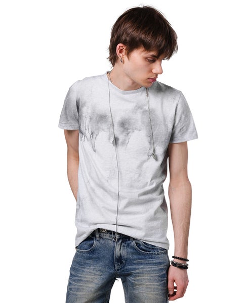 Racer Slim Oil Print Tee, white