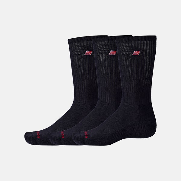 New  Balance Patch Logo Crew Socks 3-Pack, black / black / black