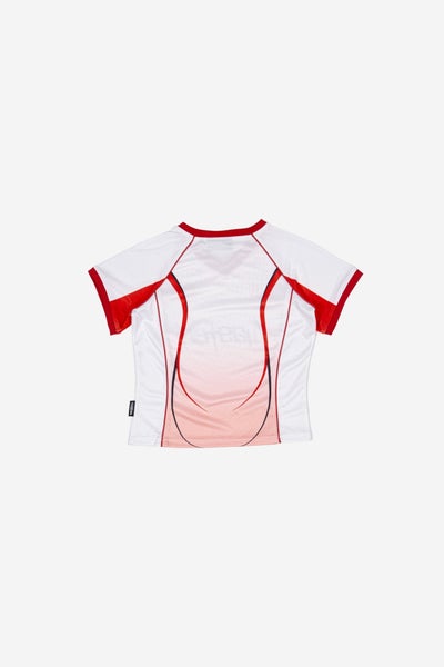 Wasted Paris Women's Spine Football Shirt, white / red