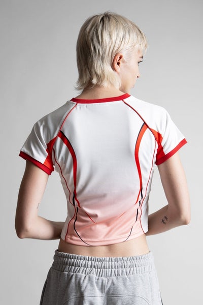 Wasted Paris Women's Spine Football Shirt, white / red