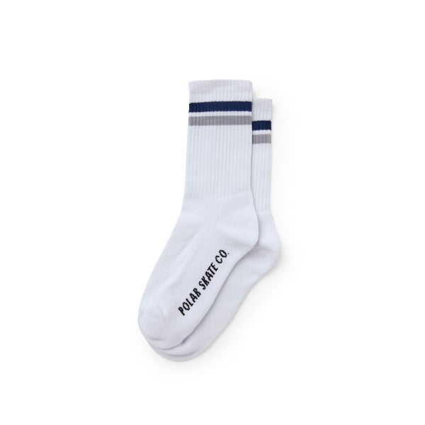 Polar Stripe Sock, white / navy / grey