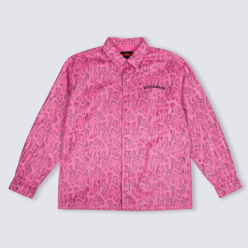 Pleasures Anaconda Overshirt, fuchsia