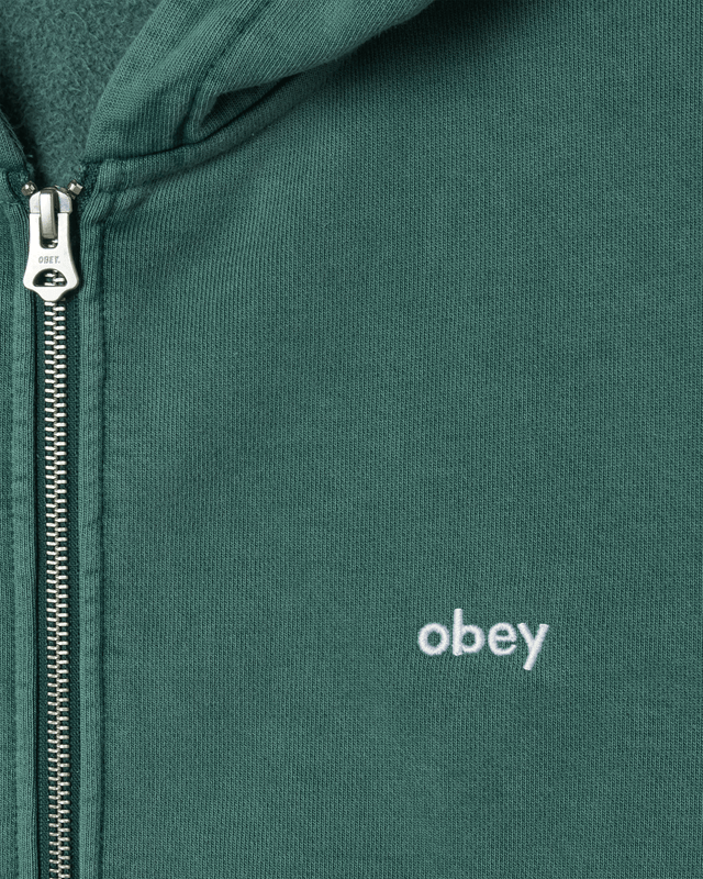 Obey Lowercase Pigment Zip Hood, pine needle