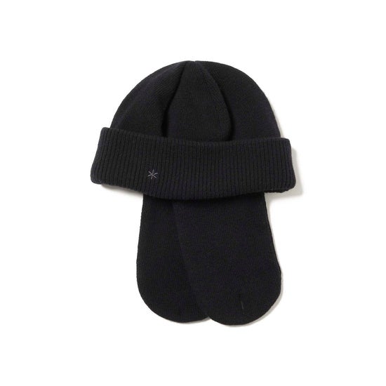 Snow Peak Knit Flight Cap, black.