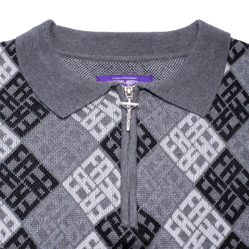 Fucking Awesome Fa Monogram 1/4 Zip Knit, silver