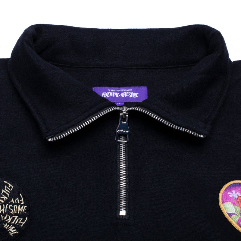 Fucking Awesome Patches 1/4 Zip, black