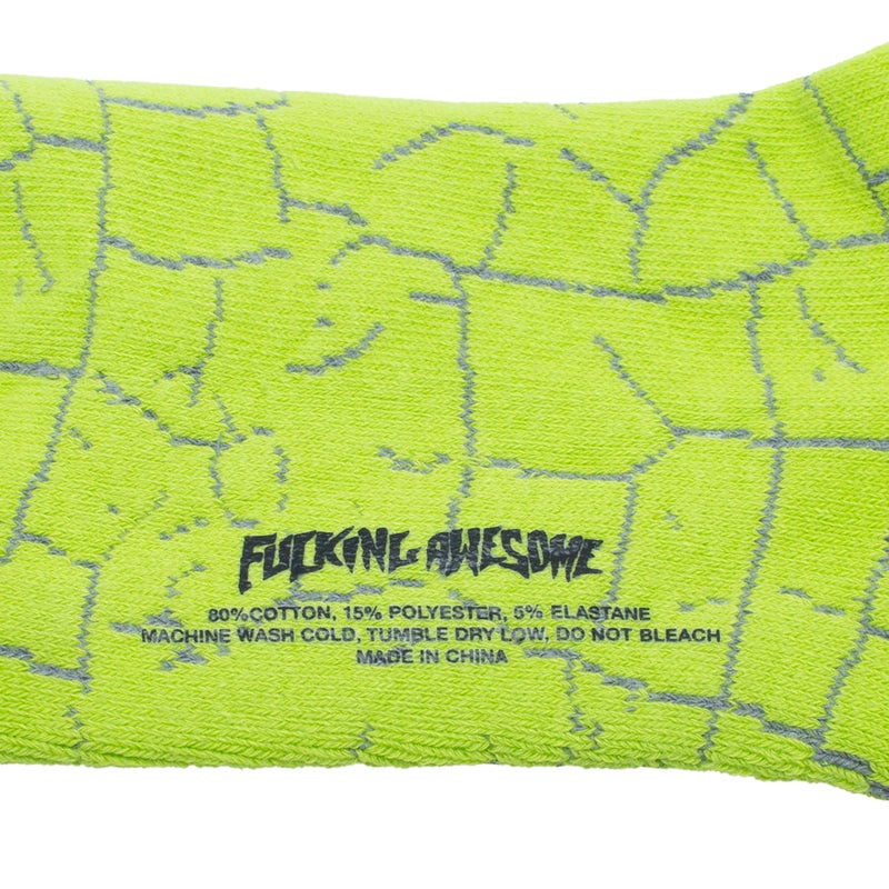 Fucking Awesome Crackle socks, neon yellow / reflective