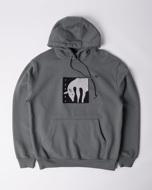 Parra Get On The Donkey Hooded Sweatshirt, washed grey