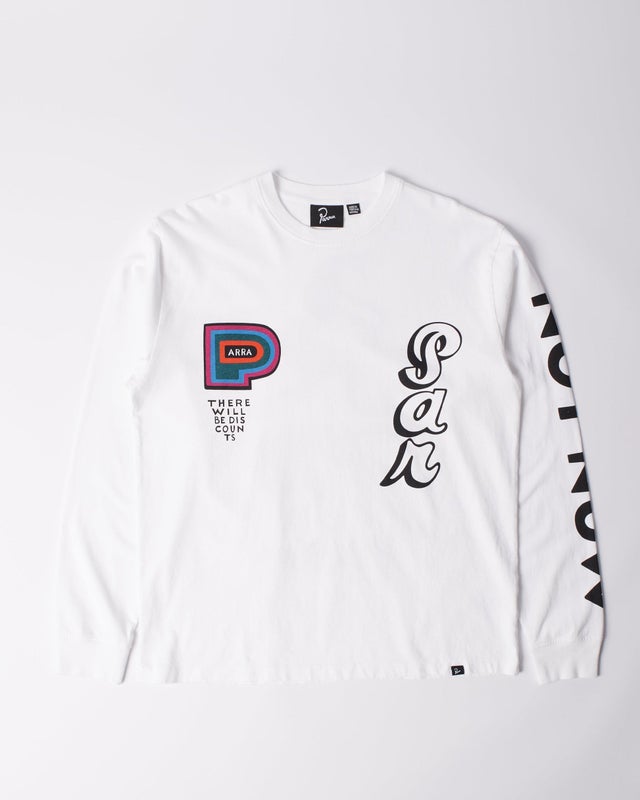 Parra There Will Be Not Long Sleeve T-shirt, white.