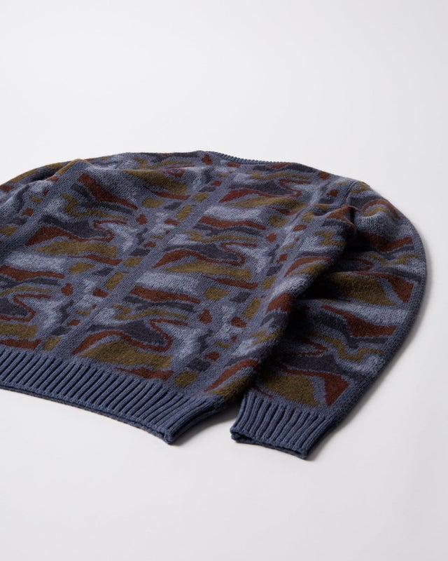 Parra Repeat FTP Booster Knitted Pullover, blue