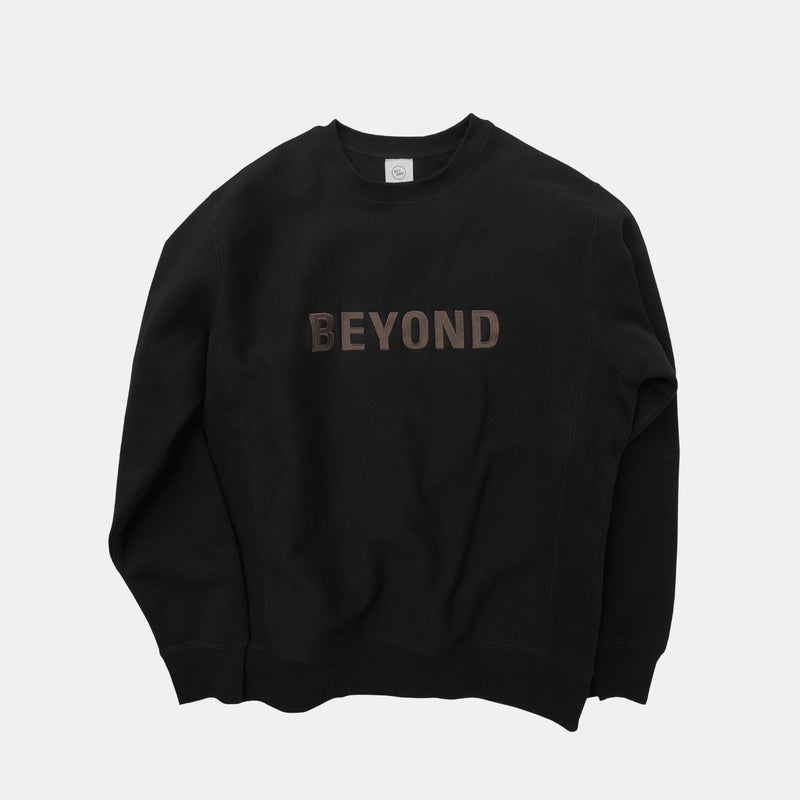 Beyond Brand Text Logo Premium Crew, black / cappuccino