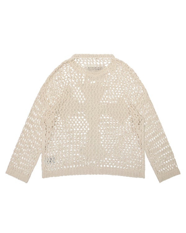 Racer Cross Net Sweater, beige