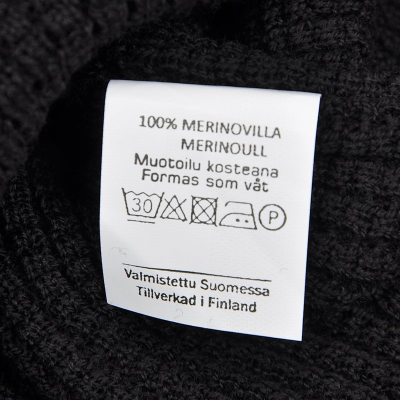 Beyond  Pattern Merino beanie, black