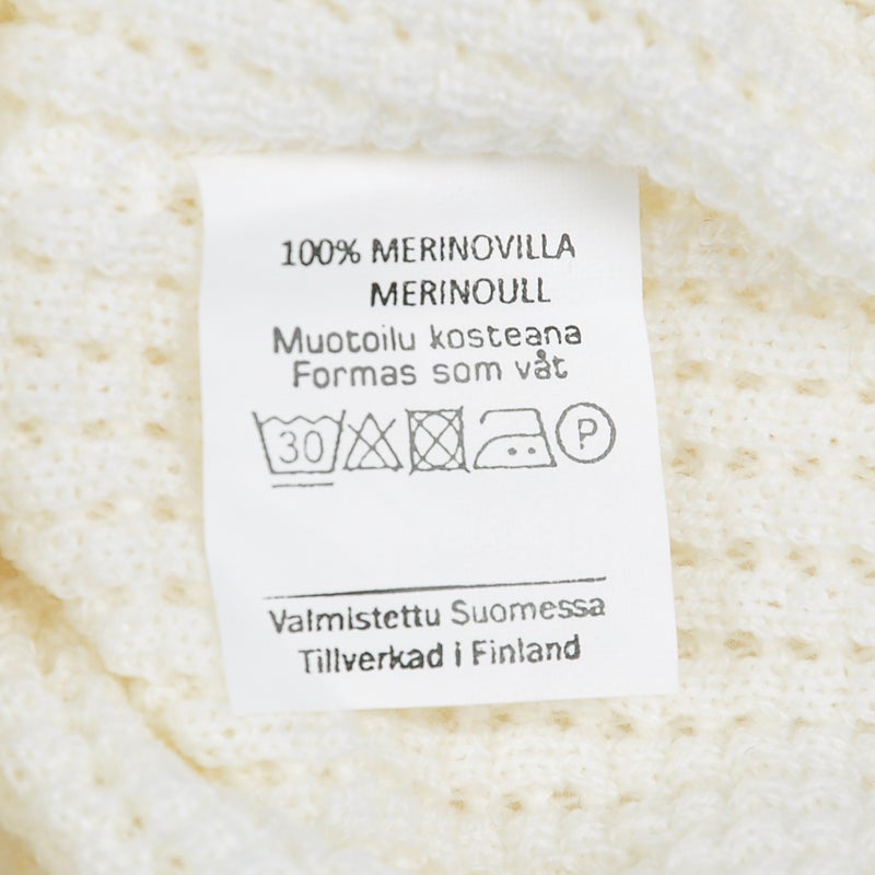 Beyond  Pattern Merino beanie, cream white