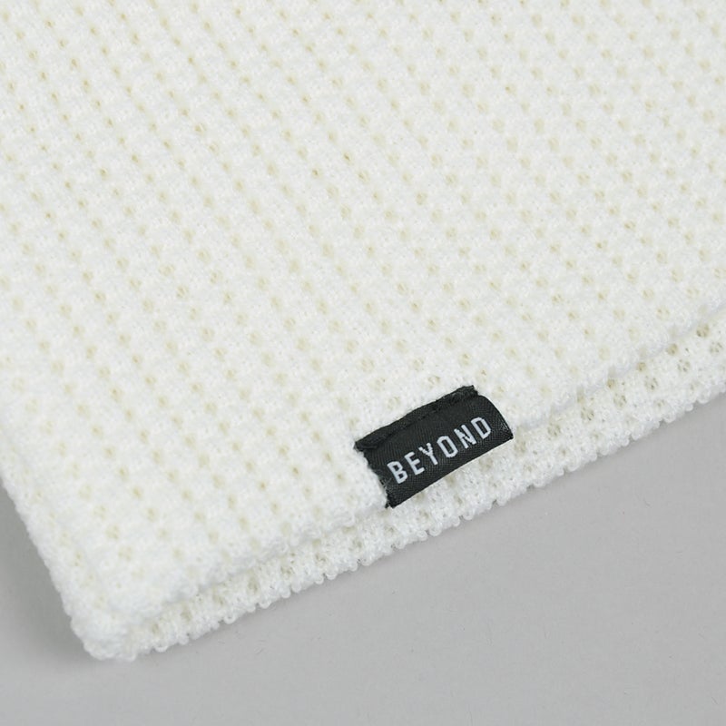 Beyond  Pattern Merino beanie, cream white