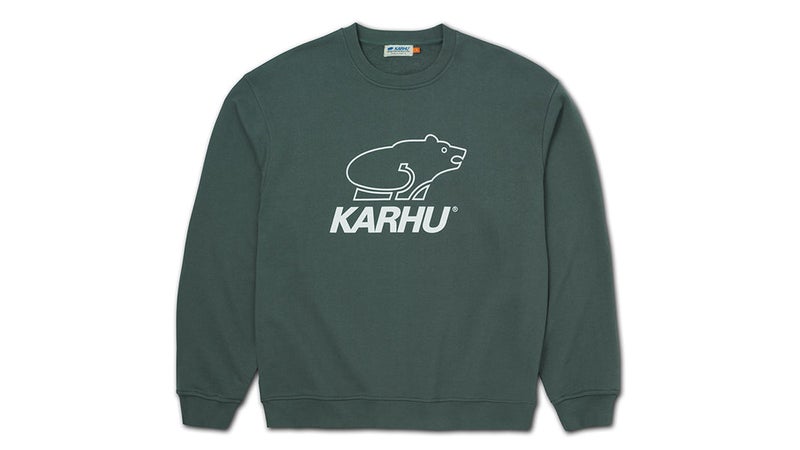 Karhu Basic Logo Sweatshirt, dark forest / bright white.
