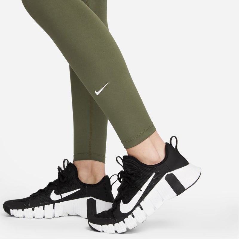 Nike WMNS Dri-Fit One Mid-Rise Leggings, medium olive / white