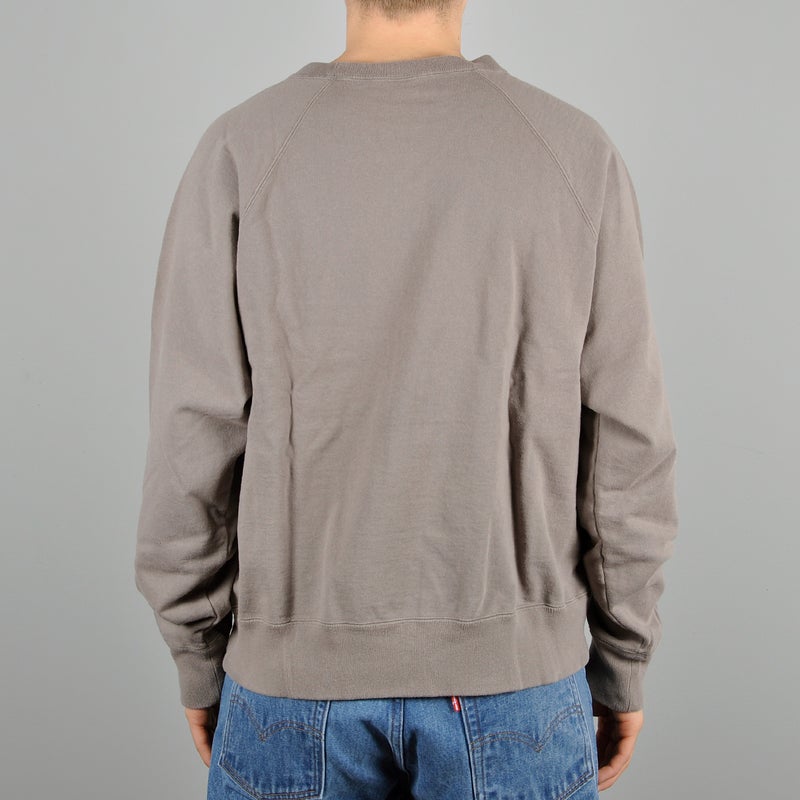 Edwin Raglan-sleeve Crewneck, grey / dye ozone