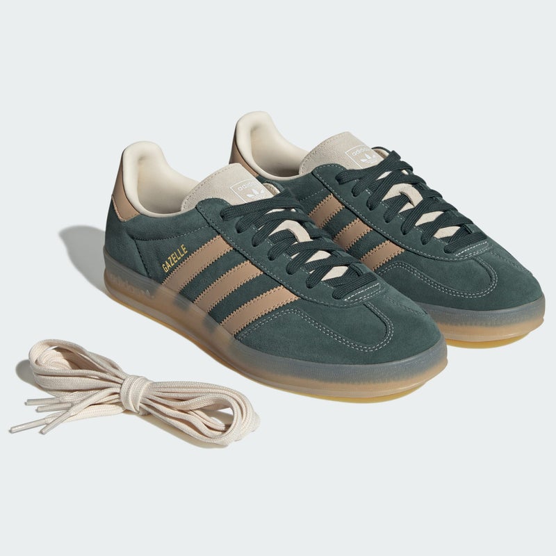 adidas Gazelle Indoor, shadow green / warm sandstone / wonder white