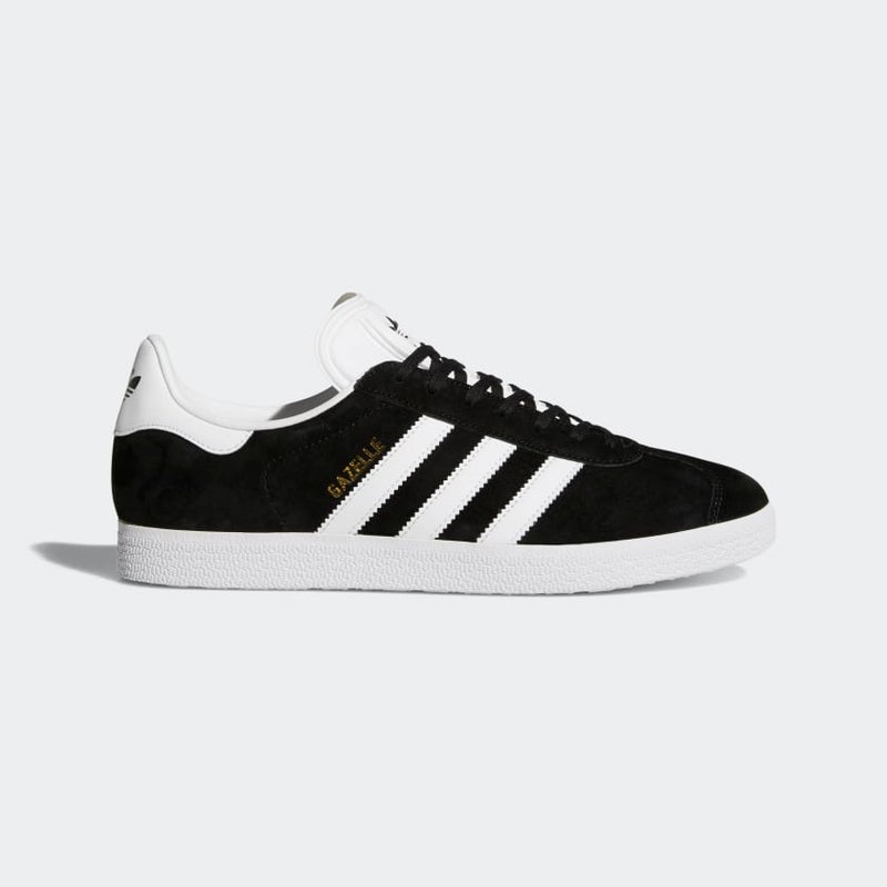 adidas Gazelle, core black / white / gold.