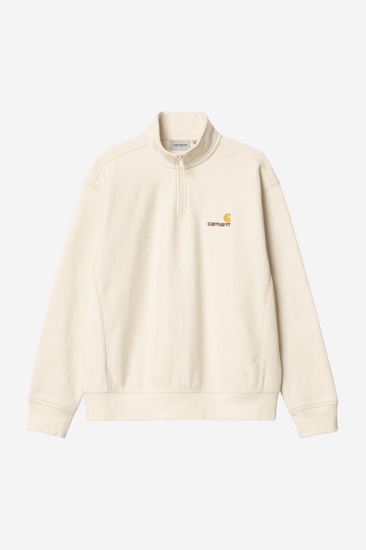 Carhartt Half Zip American Script Sweatshirt, natural