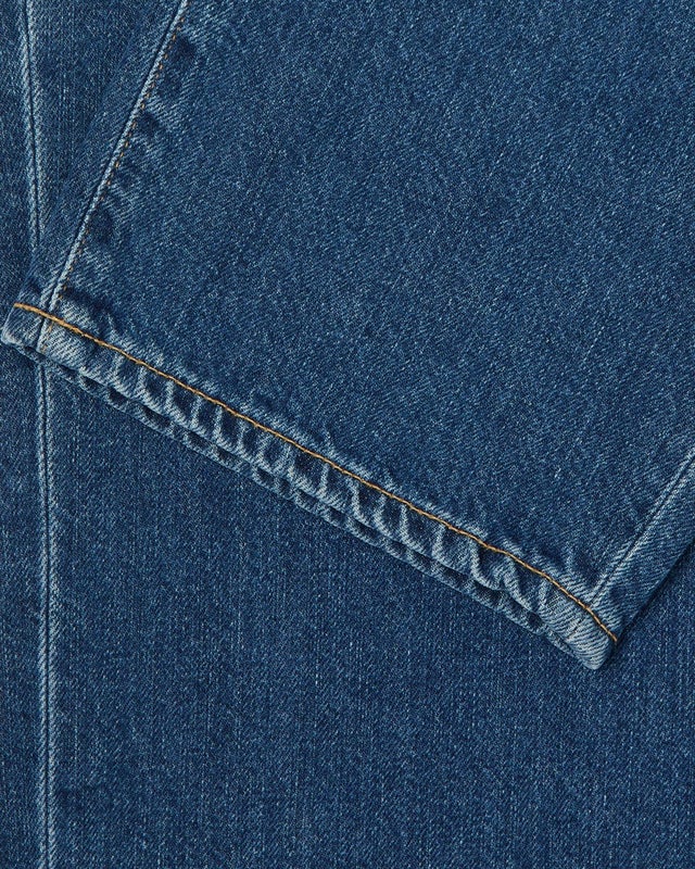 Edwin Cosmos Pant, blue mid marble wash